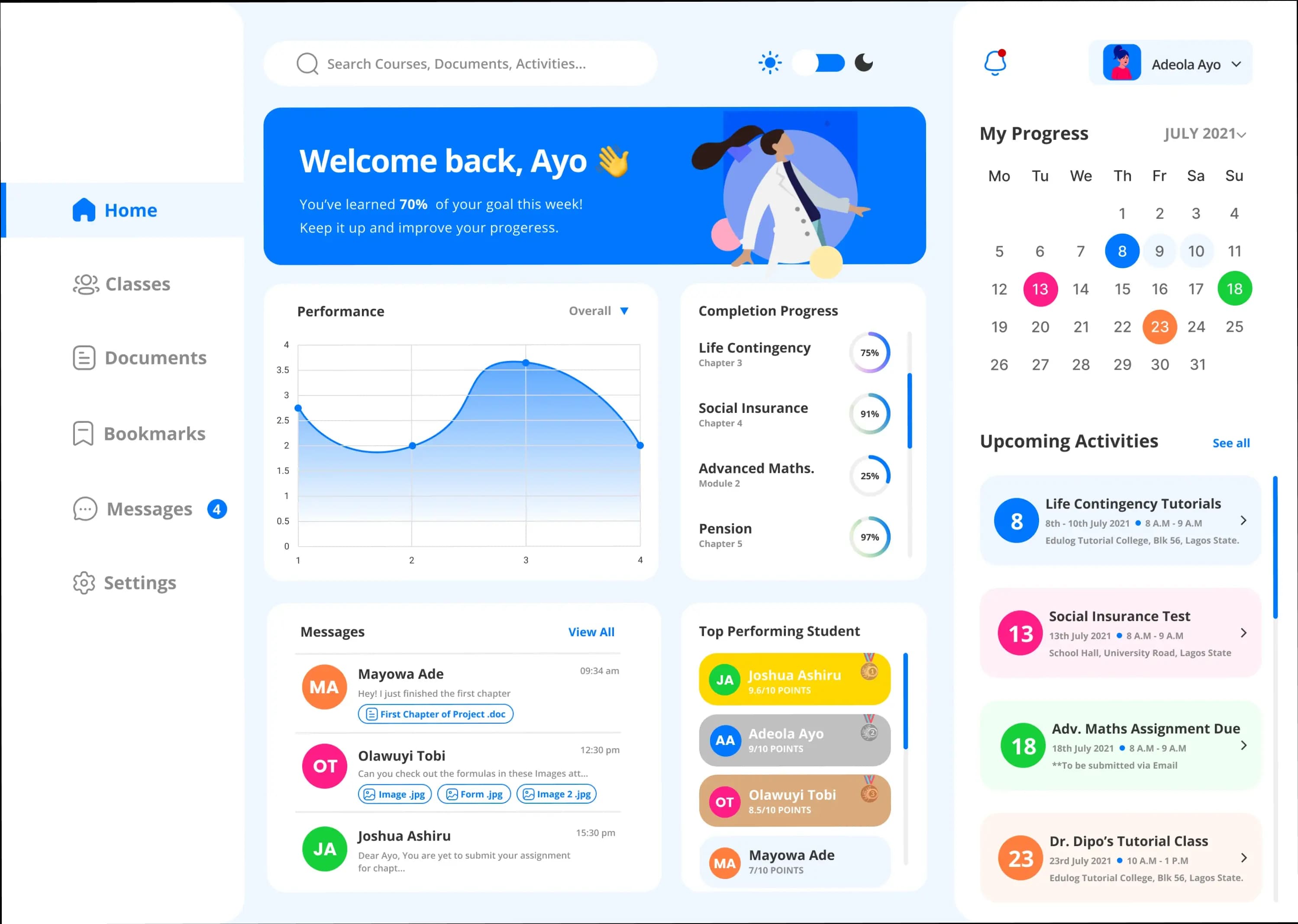 A preview of the Database web app